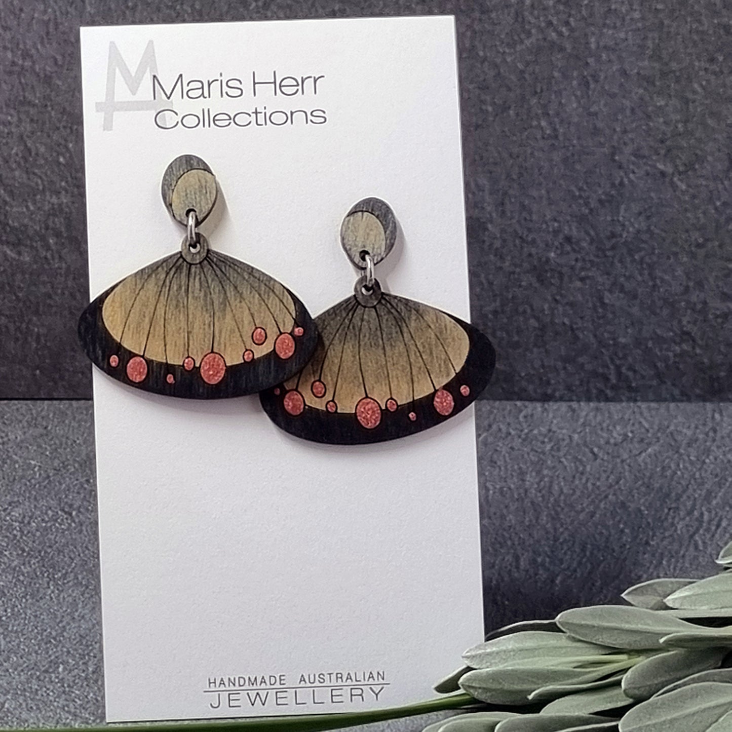 Butterfly Earrings - Charcoal
