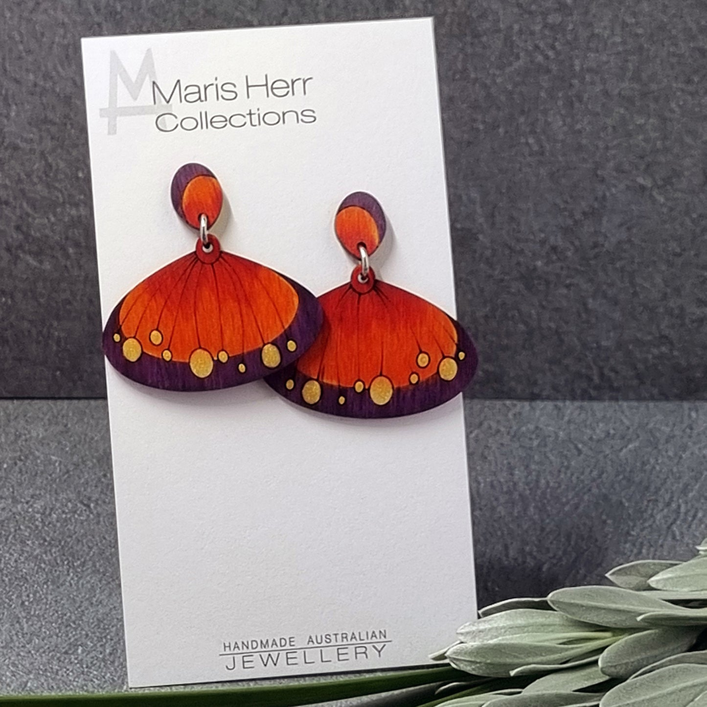 Butterfly Earrings - Paprika