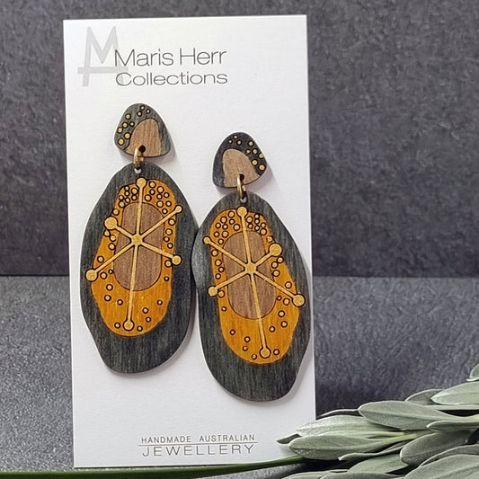 Atomic Earrings - Charcoal
