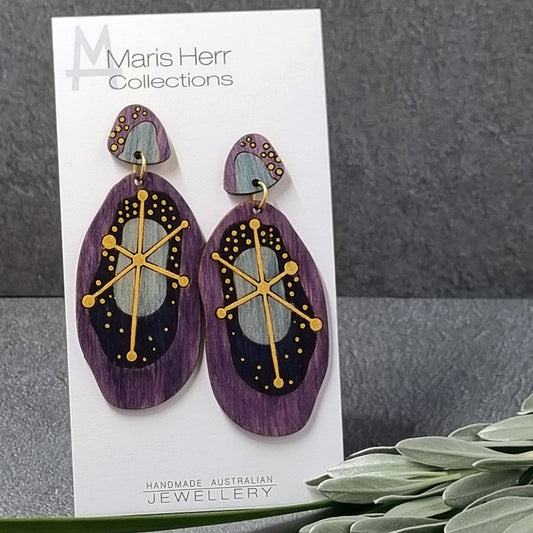 Atomic Earrings - Grape