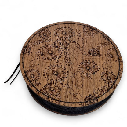 Floral Mid Century Circular Knitting Needle Case