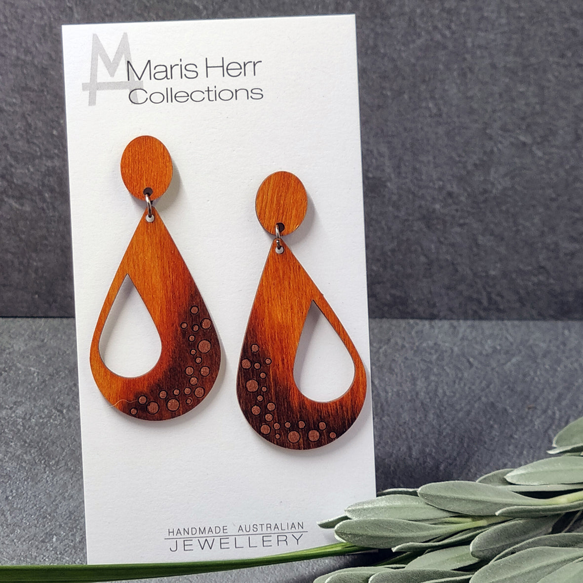Tear Drop Earring - Coffee